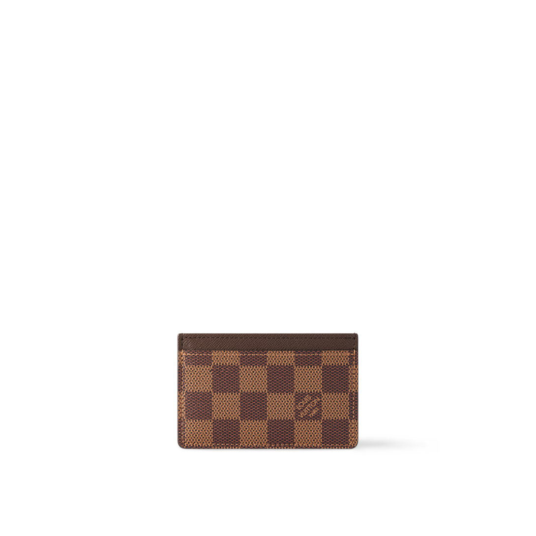 LOUIS VUITTON◇ポルト・カルト・クレディ・円_ダミエ・エベヌ_BRW/PVC 